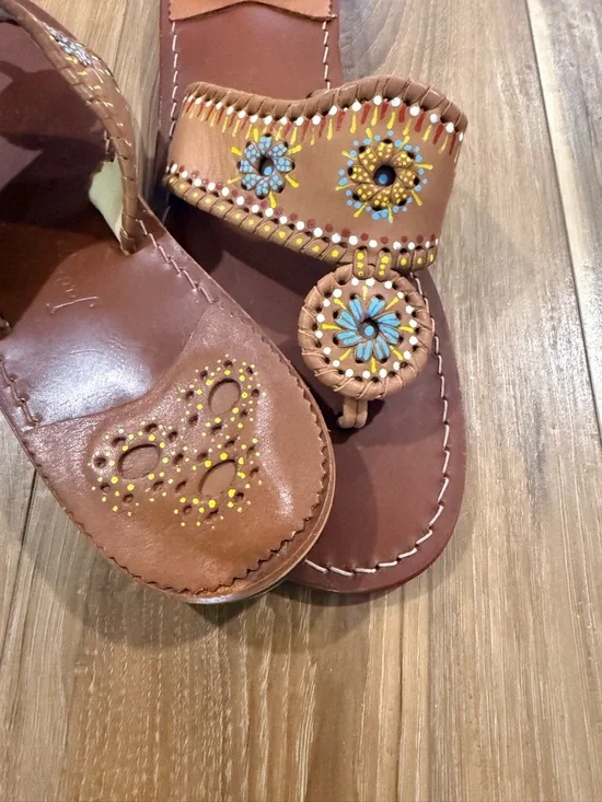 Jack Rogers Cognac Leather Sandals - Picture 5 of 5